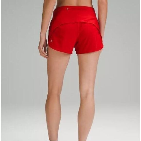 Lululemon LW7BJ8T.03 Womens Sz 10 Dark Red Speed Up Mid-Rise Lined 4" Shorts - Picture 9 of 9
